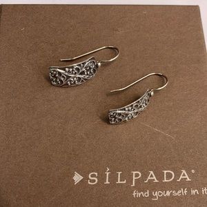 W1517 Silpada filigree scroll sterling earrings